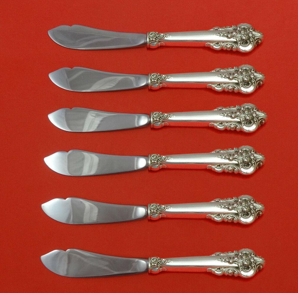 Grande Baroque by Wallace Sterling Silver Trout Knife Set 6pc HHWS Custom: Grande Baroque by Wallace Sterling Silver Trout Knife Set 6pc HHWS Custom Style: Baroque Age: Post-1940 Brand: Wallace Pattern: Grande Baroque Type: Knife Featured Refinements: Grand Baroque Silverwar