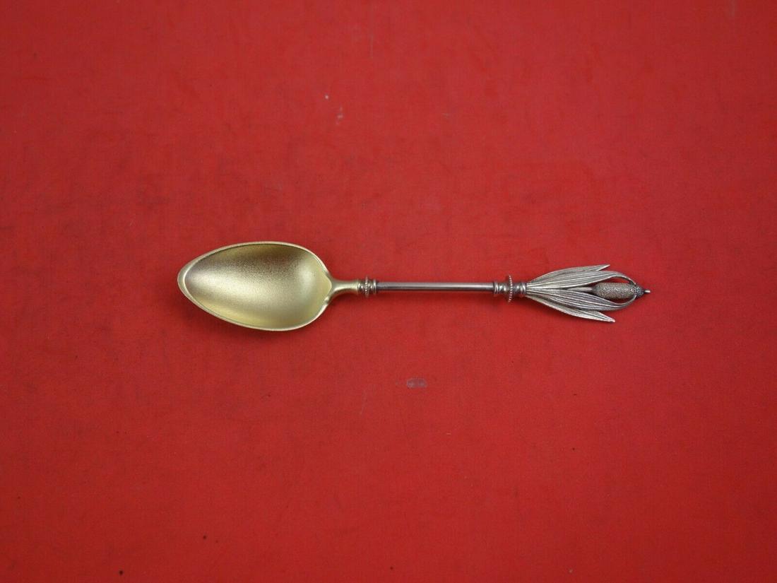 Cat Tails by Georg Sharp Sterling Silver Coffee Spoon Goldwashed Stippled: Cat Tails by Georg Sharp Sterling Silver Coffee Spoon Goldwashed Stippled Composition: Sterling Silver Brand: George Sharp Pattern: Cat Tails Type: Spoon Cat tails by george sharp Sterling silver coff