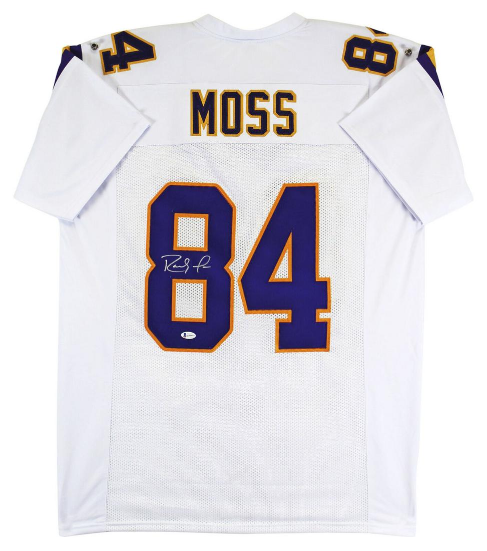Randy Moss Signed White Pro Style Jersey Autographed BAS Witnessed: Randy Moss Signed White Pro Style Jersey Autographed BAS Witnessed Sport: Football-NFL Product: Jersey Original/Reprint: Original Player: Randy Moss Team: Minnesota Vikings Autograph Authentication: B
