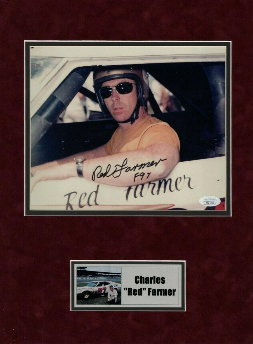 Charles Red Farmer Signed Autograph Matted 8X10 Photo Nascar Legend JSA: Charles Red Farmer Signed Autograph Matted 8X10 Photo Nascar Legend JSA Sport: Racing-NASCAR Product: Photo Original/Reprint: Original Player: Charles Red Farmer Autograph Authentication: James Spence