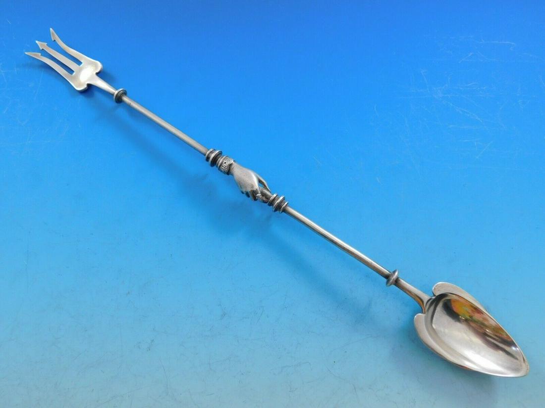 Lady's by Gorham Sterling Silver Pickle Fork / Olive Spoon Combo 10 1/2" Vintage: Lady's by Gorham Sterling Silver Pickle Fork / Olive Spoon Combo 10 1/2" Vintage Maker: Gorham Age: 1850-1899 Brand: Gorham "Pattern: Ladys " Type: Serving Pieces Composition: Sterling Silver Lady's b