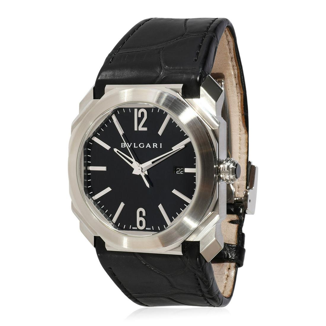 BVLGARI Octo Solotempo 101964 BGO 41 S Men's Watch in Stainless Steel: BVLGARI Octo Solotempo 101964 BGO 41 S Men's Watch in Stainless Steel Case Height (Mm): 11 Bezel Type: Smooth Case Size: 41 Crystal: Sapphire Clasp/Buckle Type: Deployant Band Length (Inches): 7.50 In