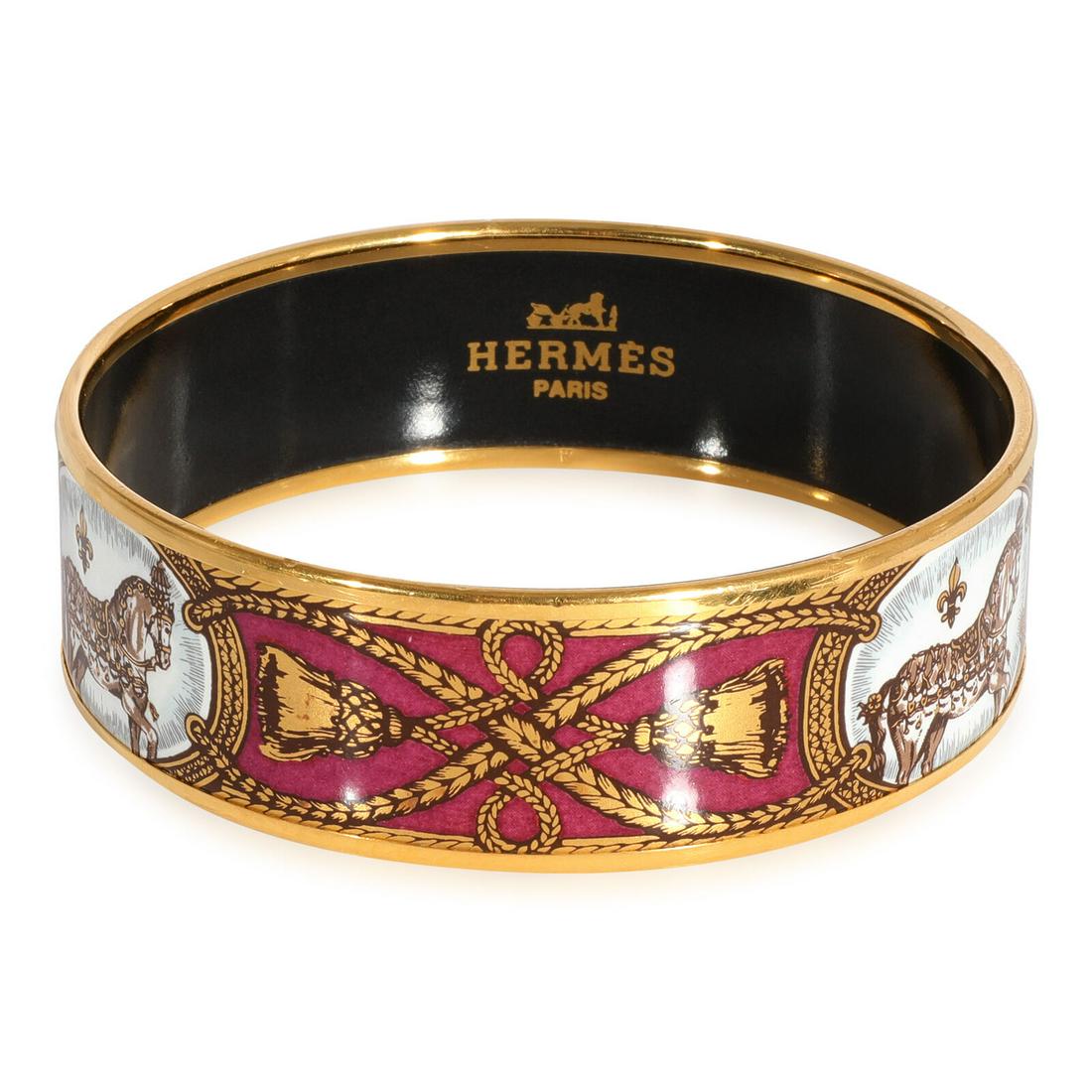 Hermes Bracelet with Horses & Tassles: Hermes Bracelet with Horses & Tassles Item Length: 7.5 in Original Box?: No Original Papers?: No Gross Weight (Grams): 37.37 Type: Bracelet Style: Bracelet Stone Creation: Natural Metal: Base Metal Br