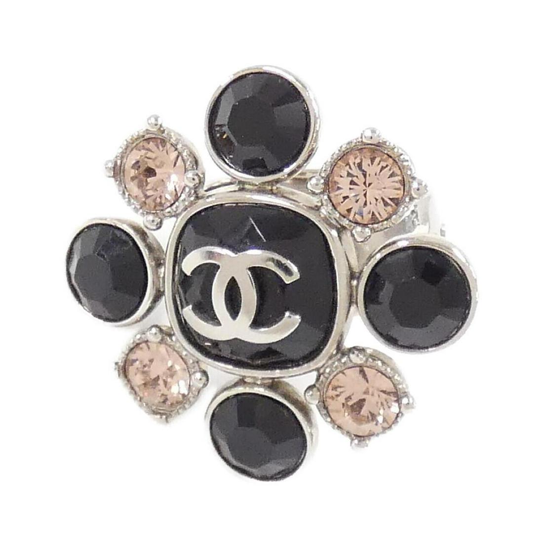 CHANEL Ring: CHANEL Ring Brand: CHANEL Style: Ring Color: BLACK+PINK / SILVER Parts "Gender: Ladies " Size: Size: 14(JPN size) TOP W x H 3cmx3cm Type: Ring Ring Size: Size: 14(JPN size) TOP W x H 3cmx3cm AB: Very 