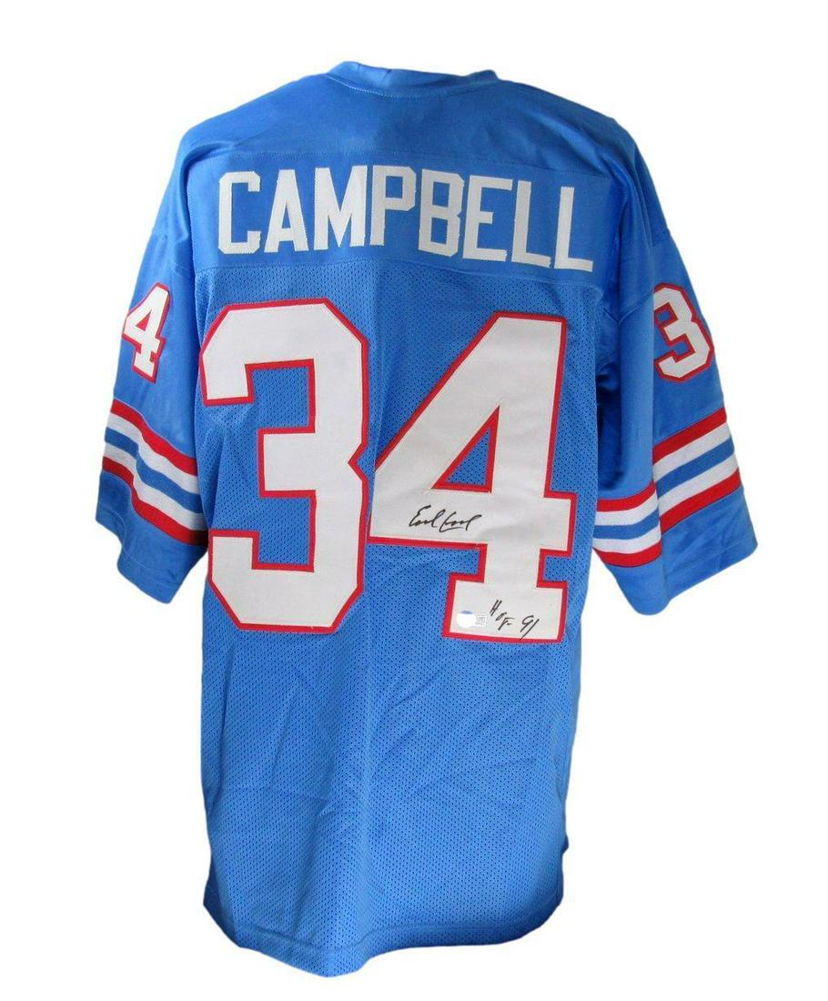 Earl Campbell HOF Autographed/Inscribed Oilers Custom Football Jersey Beckett: Earl Campbell HOF Autographed/Inscribed Oilers Custom Football Jersey Beckett Sport: Football-NFL Product: Jersey Original/Reprint: Original Team: Houston Oilers Autograph Authentication: BAS/Beckett 