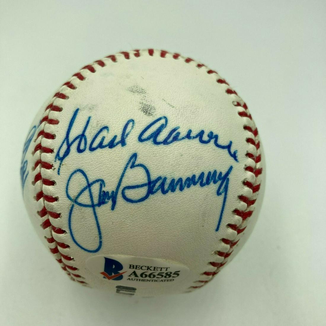 Hank Aaron Hall Of Fame Signed Cracker Jack Old Timers Game Baseball Beckett COA: Hank Aaron Hall Of Fame Signed Cracker Jack Old Timers Game Baseball Beckett COA Product: Ball Sport: Baseball-MLB Autograph Authentication: Beckett Authentication Services (BAS) Original/Reprint: Ori