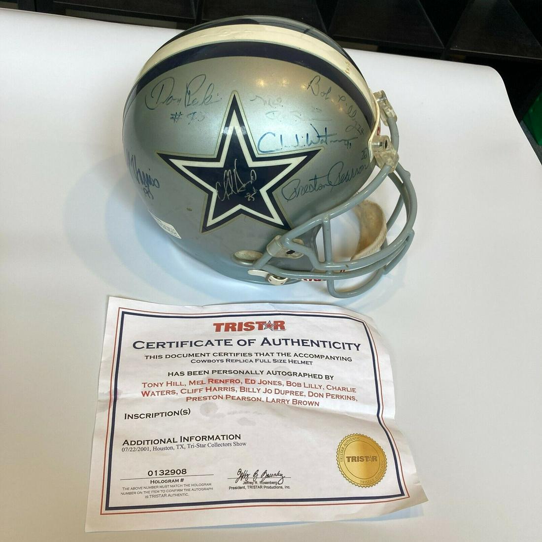 Dallas Cowboys HOF Legends Multi Signed Riddell Helmet Tristar COA: Dallas Cowboys HOF Legends Multi Signed Riddell Helmet Tristar COA Product: Jersey Sport: Football-NFL Autograph Authentication: James Spence Authentication (JSA) Team: San Diego Chargers Player: Juni