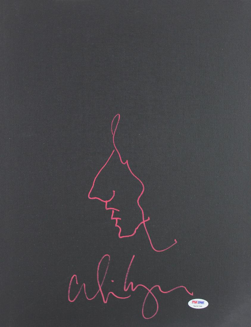 Alice Cooper Signed 12x16 Hand Drawn Self Portrait Sketch Canvas PSA #7A26799: Alice Cooper Signed 12x16 Hand Drawn Self Portrait Sketch Canvas PSA #7A26799 Original/Reproduction: Original Artist: Alice Cooper Industry: Music Product Coa: PSA Product Signed By Name: Alice Cooper