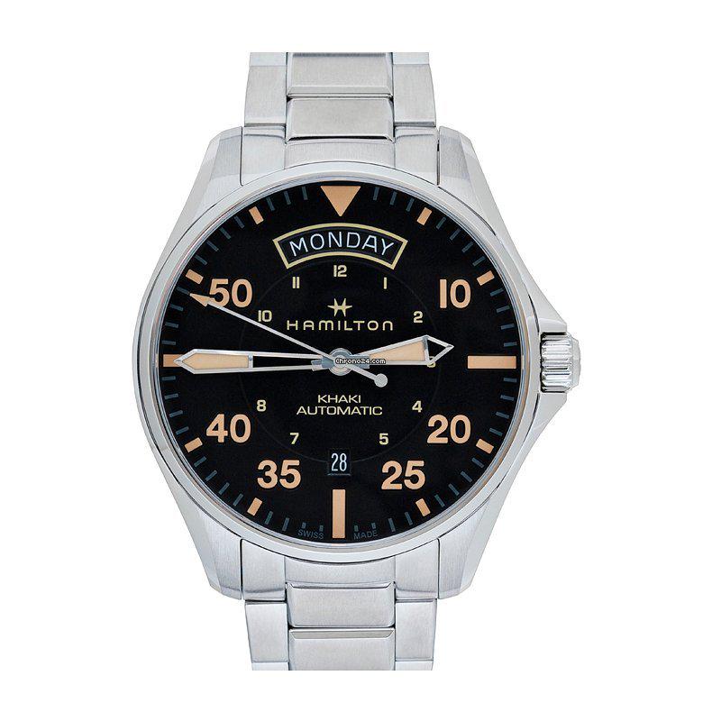 Hamilton H64645131 - Khaki Aviation Automatic Black Dial Stainless Steel Men's Watch: Hamilton H64645131 - Khaki Aviation Automatic Black Dial Stainless Steel Men's Watch Brand: Hamilton Model: Khaki Aviation Dealer product code: 6576A Movement: Automatic Case material: Steel Bracelet 