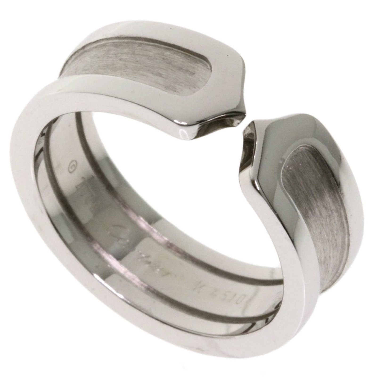 Cartier C2 Ring K18 White Gold Ladies: Cartier C2 Ring K18 White Gold Ladies Brand: Cartier Line: C2 Gender: Women Color: White gold Material: White gold (18K) US Size: 6 Width: 6.3mm / 0.25 Weight: 7.3g / 0.25oz. Condition: Used (very goo