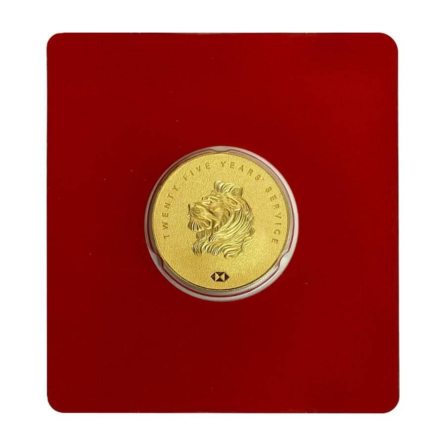1 Oz Gold Round Pamp Suisse Hsbc 25 Years Of Service .9999 Fine