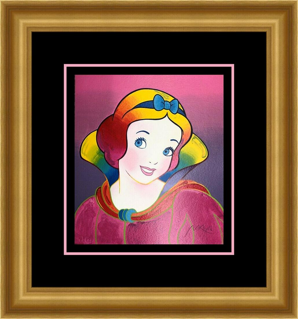 Peter Max Signed Serigraph Snow White Disney Pink Custom Framed PING: Peter Max Signed Serigraph Snow White Disney Pink Custom Framed PING Features: Framed Matted Signed Limited Edition Region Of Origin: USA Handmade: No Item Width: 27 in Title: Snow White Disney Pink P