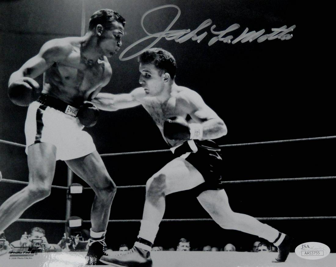 Jake LaMotta Hand Signed Autographed 8x10 Photo Raging Bull JSA La: Jake LaMotta Hand Signed Autographed 8x10 Photo Raging Bull JSA La Sport: Boxing Product: Photo Original/Reprint: Original Player: Jake La Motta Autograph Authentication: James Spence (JSA) Pre-Owned 