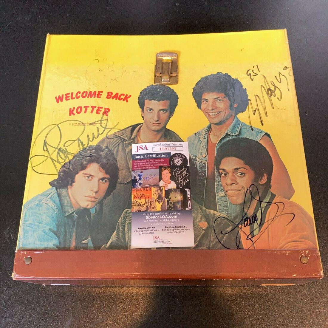 Welcome Back Kotter Cast Signed 1976 Case Palillo Hegyes Jacobs Kaplan JSA COA: Welcome Back Kotter Cast Signed 1976 Case Palillo Hegyes Jacobs Kaplan JSA COA Autograph Authentication: James Spence (JSA) Signed: Yes Industry: Movies Original/Reproduction: Original Pre-Owned PLEAS