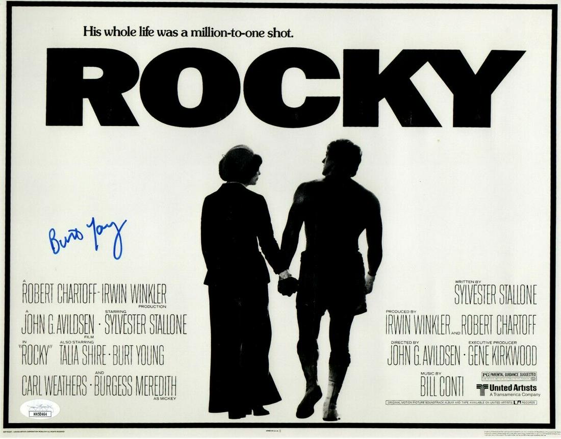 Burt Young Signed Autographed 11X14 Photo Rocky Promo Poster JSA: Burt Young Signed Autographed 11X14 Photo Rocky Promo Poster JSA Industry: Movies Object Type: Photograph Original/Reproduction: Original Signed By: Burt Young Autograph Authentication: James Spence (