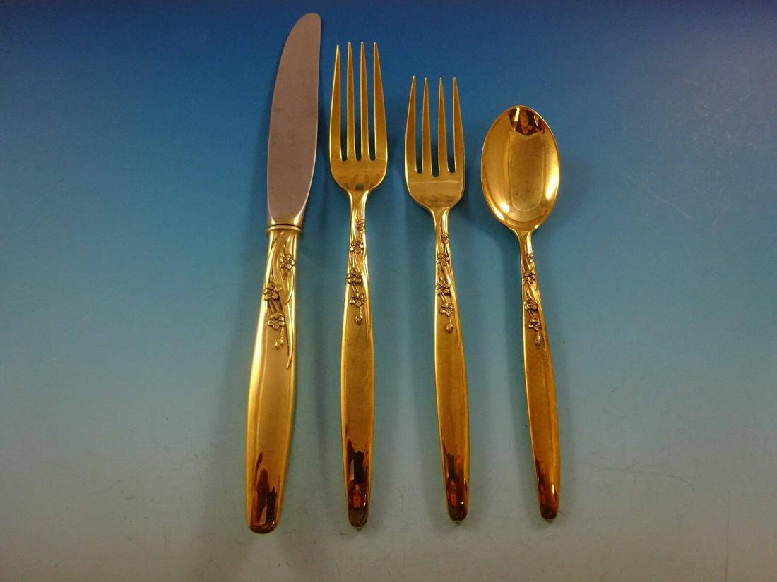 Summer Song Gold by Lunt Sterling Silver Flatware Service For 12 Set Vermeil: Summer Song Gold by Lunt Sterling Silver Flatware Service For 12 Set Vermeil Age: Post-1940 Pattern: Summer Song Gold Brand: Lunt Type: Flatware - Sets Featured Refinements: Sterling Silver Service fo