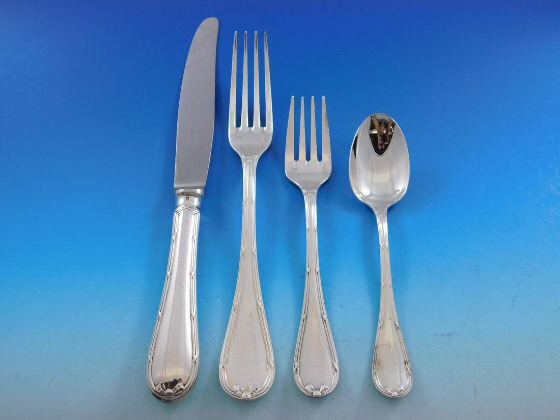 Rubans by Christofle Silverplate Flatware Service Set 53 pcs France Dinner Size: Rubans by Christofle Silverplate Flatware Service Set 53 pcs France Dinner Size Brand: Christofle Pattern: Rubans Region: France Type: Flatware - Sets With a dedication to perfection and quality chris