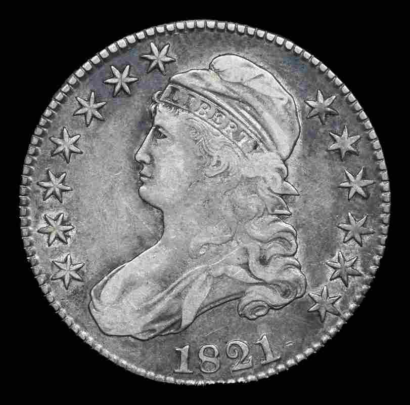 1821 Capped Bust Half Dollar 50c Graded xf45 By SEGS: 1821 Capped Bust Half Dollar 50c Graded xf45 By SEGS MYNT Auctions does not necessarily agree with SEGS grade on this example. Please inspect images and conduct your own research before bidding. The M