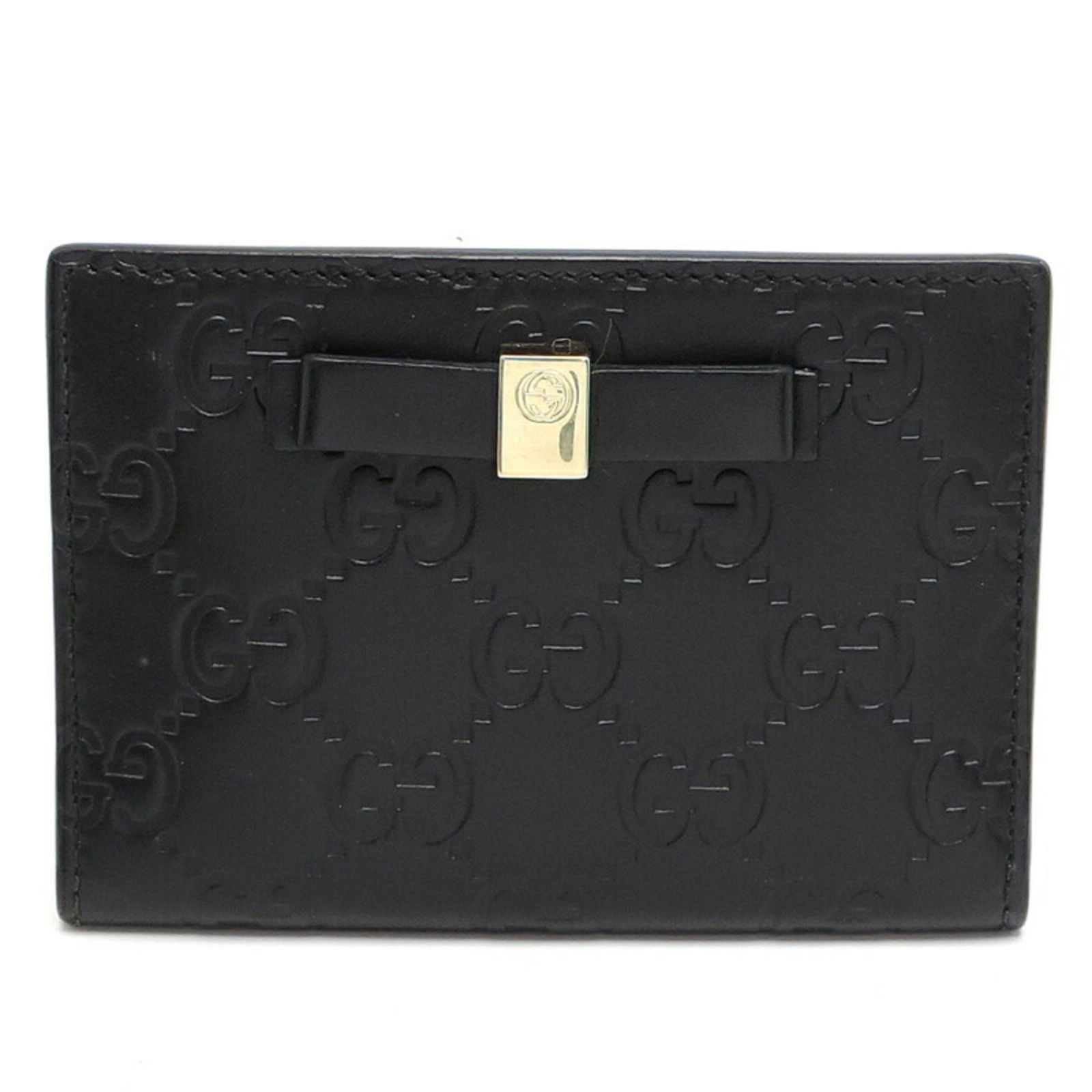 Gucci Shima Ladies Pass Case 388684 Leather Black: Gucci Shima Ladies Pass Case 388684 Leather Black Brand: Gucci Type: Travel pass case Gender: Women Color: Black Material: Leather Leather: Condition: Used (good) Overall Scratches: Moderate Overall D