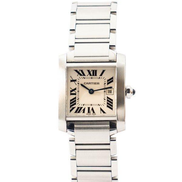 Cartier Tank Francaise MM W51011Q3 Quartz Ivory Stainless Ladies Watch: Cartier Tank Francaise MM W51011Q3 Quartz Ivory Stainless Ladies Watch Brand: Cartier Type: Wristwatch Pre-Owned The Mynt Guarantee: All items in this auction are guaranteed to be 100% authentic. At Y