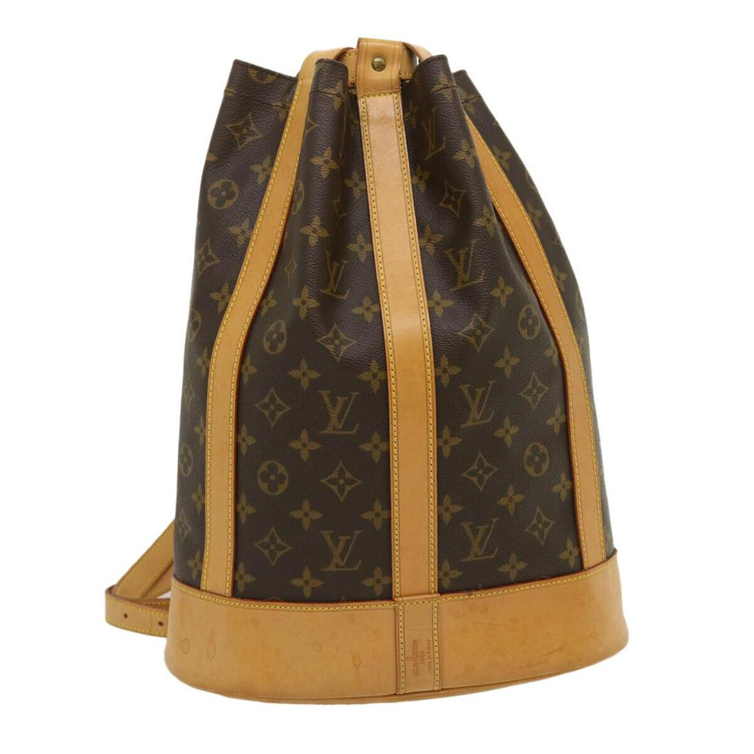 LOUIS VUITTON Monogram Randonnee PM Shoulder Bag M42243 LV: LOUIS VUITTON Monogram Randonnee PM Shoulder Bag M42243 LV Brand: LOUIS VUITTON Style: Shoulder Bag Material: Monogram Canvas Exterior Color: Monogram Bag Height: 14.6inch(Approx) / 37cm(Approx) Bag D