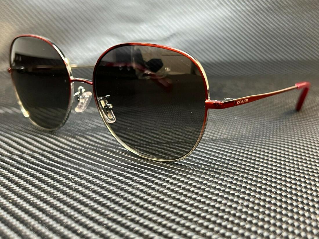 COACH HC7108 934111 Burgundy Silver Round Women's 57 mm Sunglasses: COACH HC7108 934111 Burgundy Silver Round Women's 57 mm Sunglasses Style: Round Type: Sunglasses Brand: Coach Frame Color: Silver New The Mynt Guarantee: All items in this auction are guaranteed to be