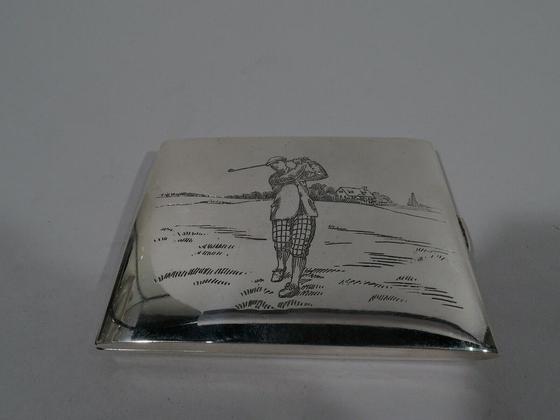 Blackinton Case - 613 - Antique Golf Golfer Golfing - American Sterling Silver: Blackinton Case - 613 - Antique Golf Golfer Golfing - American Sterling Silver Type: Case Style: Edwardian Age: 1900-1940 Composition: Sterling Silver Brand: Blackinton Edwardian sterling silver cigar