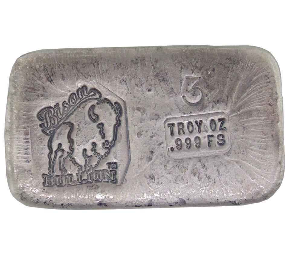 3 TROY OUNCE .999 FINE SILVER HAND POURED BISON BULLION STANDARD BAR NEBRASKA: 3 TROY OUNCE .999 FINE SILVER HAND POURED BISON BULLION STANDARD BAR NEBRASKA Year Of Pour: MADE TO ORDER!!! Pre-Owned The MYNT Guarantee: All items in this auction are guaranteed to be 100% authentic