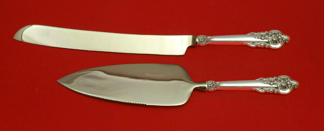 Grande Baroque by Wallace Sterling Silver Wedding Cake Set 2pc Custom HHWS: Grande Baroque by Wallace Sterling Silver Wedding Cake Set 2pc Custom HHWS Age: Post-1940 Pattern: Grande Baroque Style: Baroque Brand: Wallace Type: Flatware - Sets Featured Refinements: Grand Baroqu