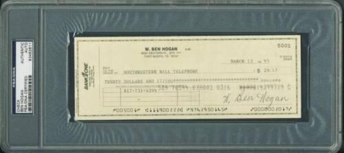 Ben Hogan Golf Signed 3X8.25 March 13 1995 Check PSA/DNA Slabbed: Ben Hogan Golf Signed 3X8.25 March 13 1995 Check PSA/DNA Slabbed Sport: Golf-PGA Original/Reprint: Original Player: BEN HOGAN Autograph Authentication: PSA/DNA SLABBED Team: BEN HOGAN Product Coa: PSA
