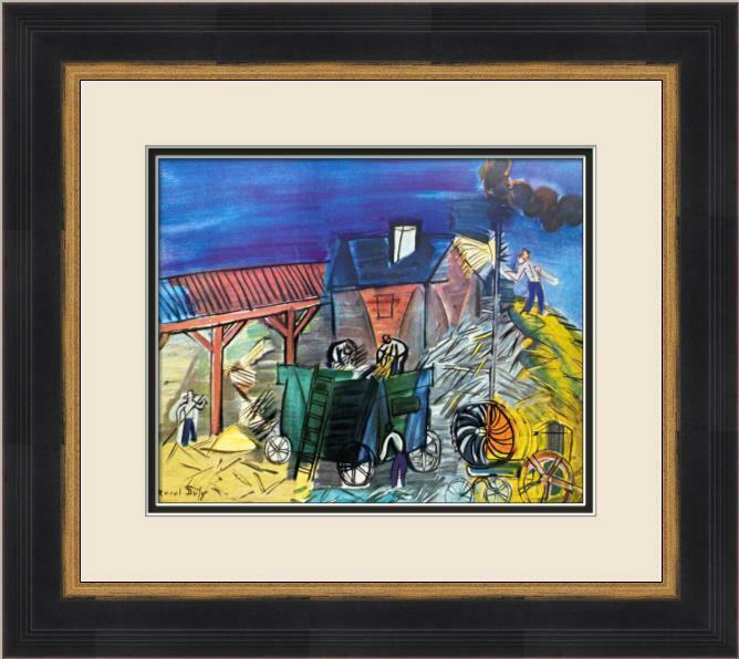 Raoul Duffy - Threshing Custom Gallery Framed Print From the 1950's: Raoul Duffy - Threshing Custom Gallery Framed Print From the 1950's Features: Framed Matted Region Of Origin: united states Item Width: 20 in Title: Threshing Production Technique: Lithography Item Le