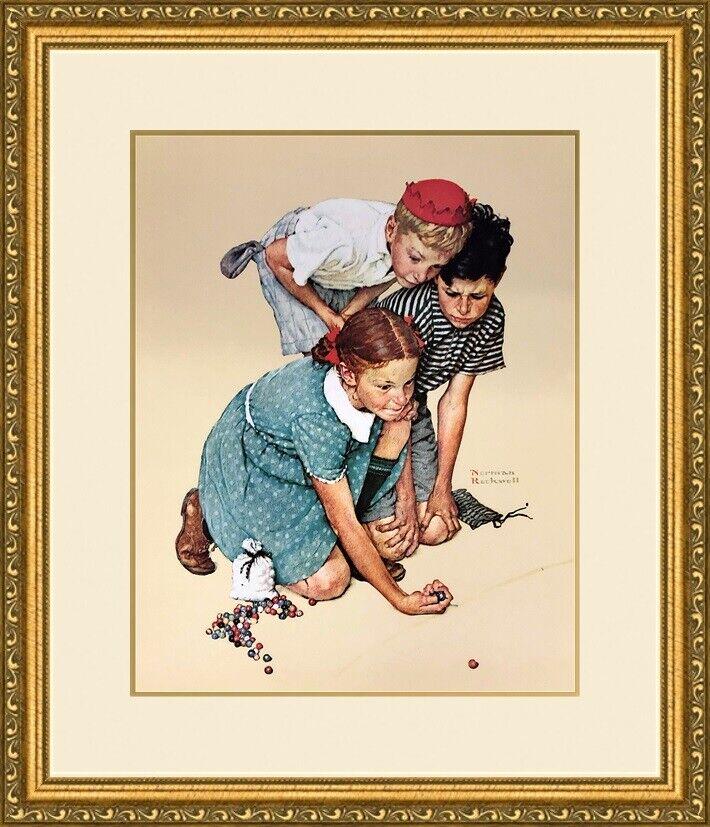 Norman Rockwell - Knuckles Down Newly Custom Framed Print: Norman Rockwell - Knuckles Down Newly Custom Framed Print Features: Framed Matted Region Of Origin: united states Item Width: 16 in Title: Knuckles Down Production Technique: Lithography Item Length: 