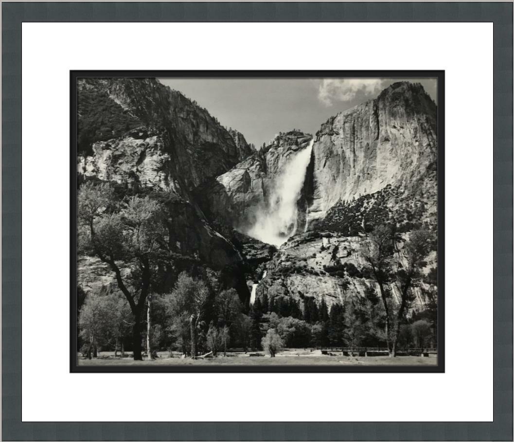 Ansel Adams - Yosemite Falls Yosemite Park Custom Framed: Ansel Adams - Yosemite Falls Yosemite Park Custom Framed Size: Medium Region Of Origin: United States Artist: Ansel Adams Production Technique: Lithography Framing: Matted & Framed Style: Realism Item