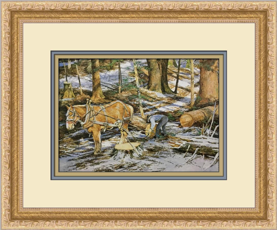 David Armstrong Logging Custom Framed Print: David Armstrong Logging Custom Framed Print Size: Medium (up to 36in.) Region Of Origin: United States Artist: David Armstrong Production Technique: Lithography Framing: Matted & Framed Style: Impress