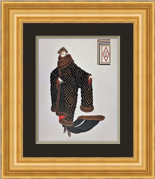 Erte - Fedora Fur Custom Framed Print: Erte - Fedora Fur Custom Framed Print Features: Framed Matted Region Of Origin: usa Item Width: 17 in Title: Fedora Fur Production Technique: Lithography Item Length: 17 in Item Height: 21 in Subject: