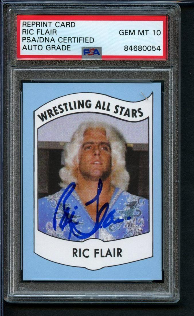 1982 Wrestling All Stars RC Ric Flair 7 Card Signed Reprint PSA/DNA GEM MINT 10: 1982 Wrestling All Stars RC Ric Flair 7 Card Signed Reprint PSA/DNA GEM MINT 10 Sport: Wrestling Product: Photo Original/Reprint: Original League: Wrestling Autograph Authentication: PSA/DNA Pre-Owned