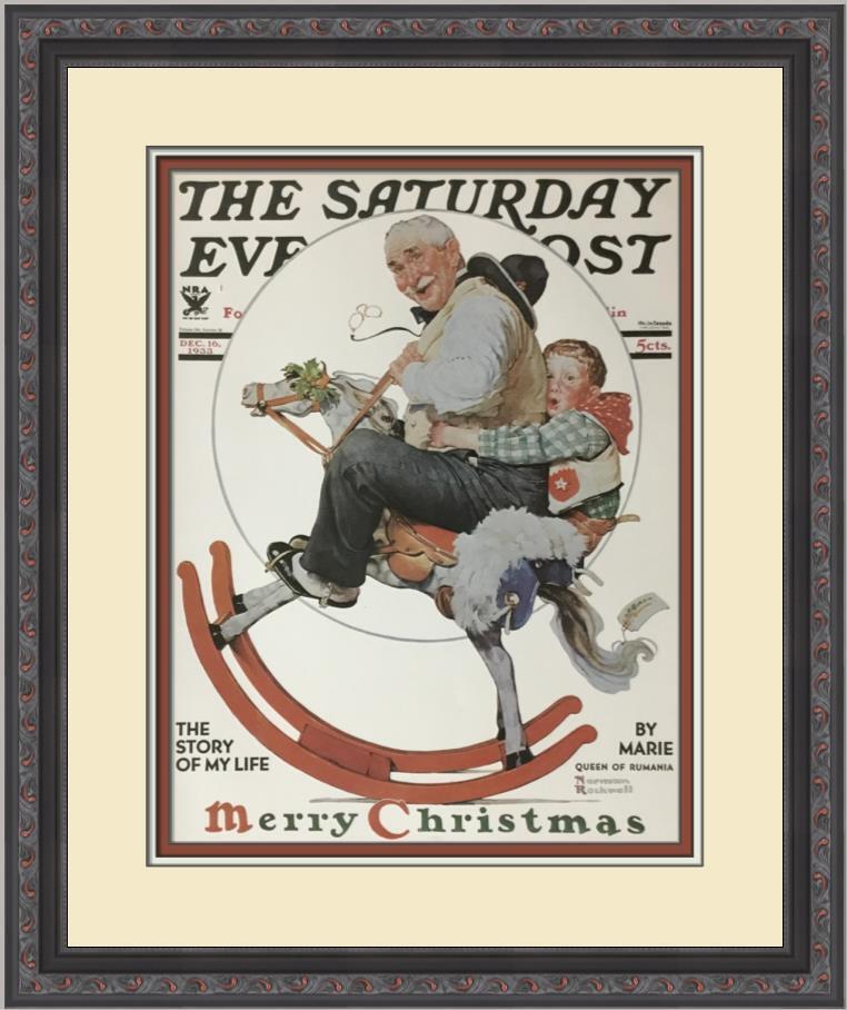 Norman Rockwell The Saturday Evening Post Ride 'em Cowboy Custom Framed: Norman Rockwell The Saturday Evening Post Ride 'em Cowboy Custom Framed Size: Medium Region Of Origin: United States Artist: Norman Rockwell Production Technique: Offset Lithograph Framing: Matted & F
