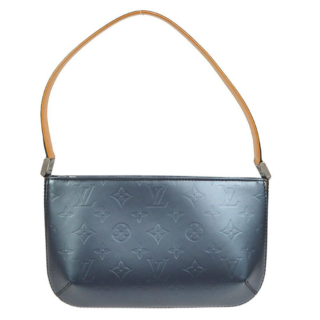 LOUIS VUITTON FOWLER HANDBAG PURSE BLUE MONOGRAM MAT M55145 MI0053: LOUIS VUITTON FOWLER HANDBAG PURSE BLUE MONOGRAM MAT M55145 MI0053 Bag Width: 10.0 Pattern: Monogram Bag Height: 6.1 Closure: Zip Occasion: Casual Size: Medium Handle Style: Top Handle Lining Material