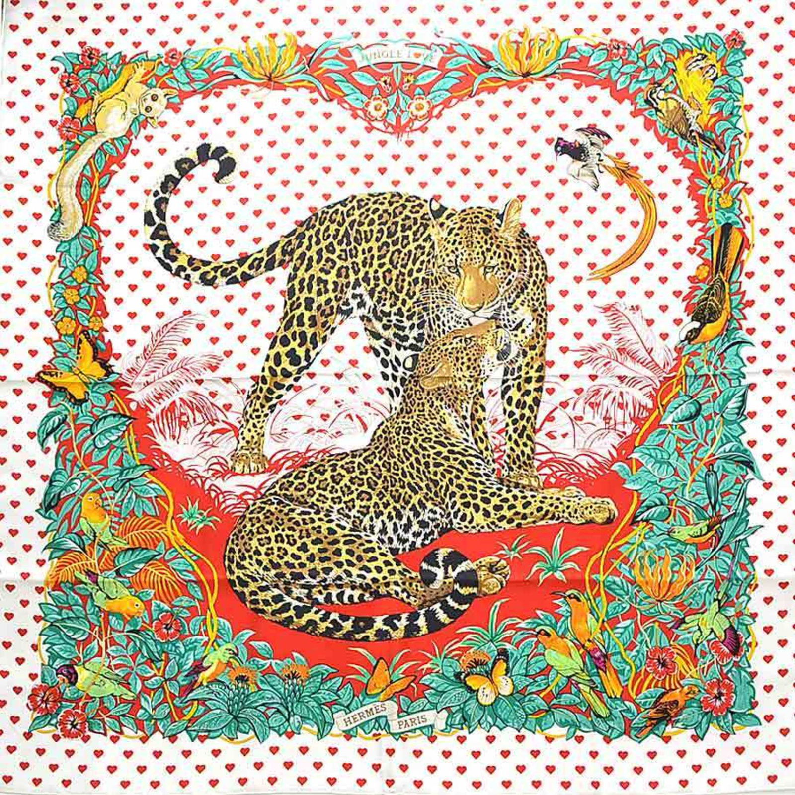 Hermes Scarf Carre 90 Valentine Collection Jungle love Love White x Red Multicolor Silk HERMES: Hermes Scarf Carre 90 Valentine Collection Jungle love Love White x Red Multicolor Silk HERMES Women's Brand: Hermes Country of Origin: France Type: Scarf Gender: Women Color: Multi-color Red color Wh