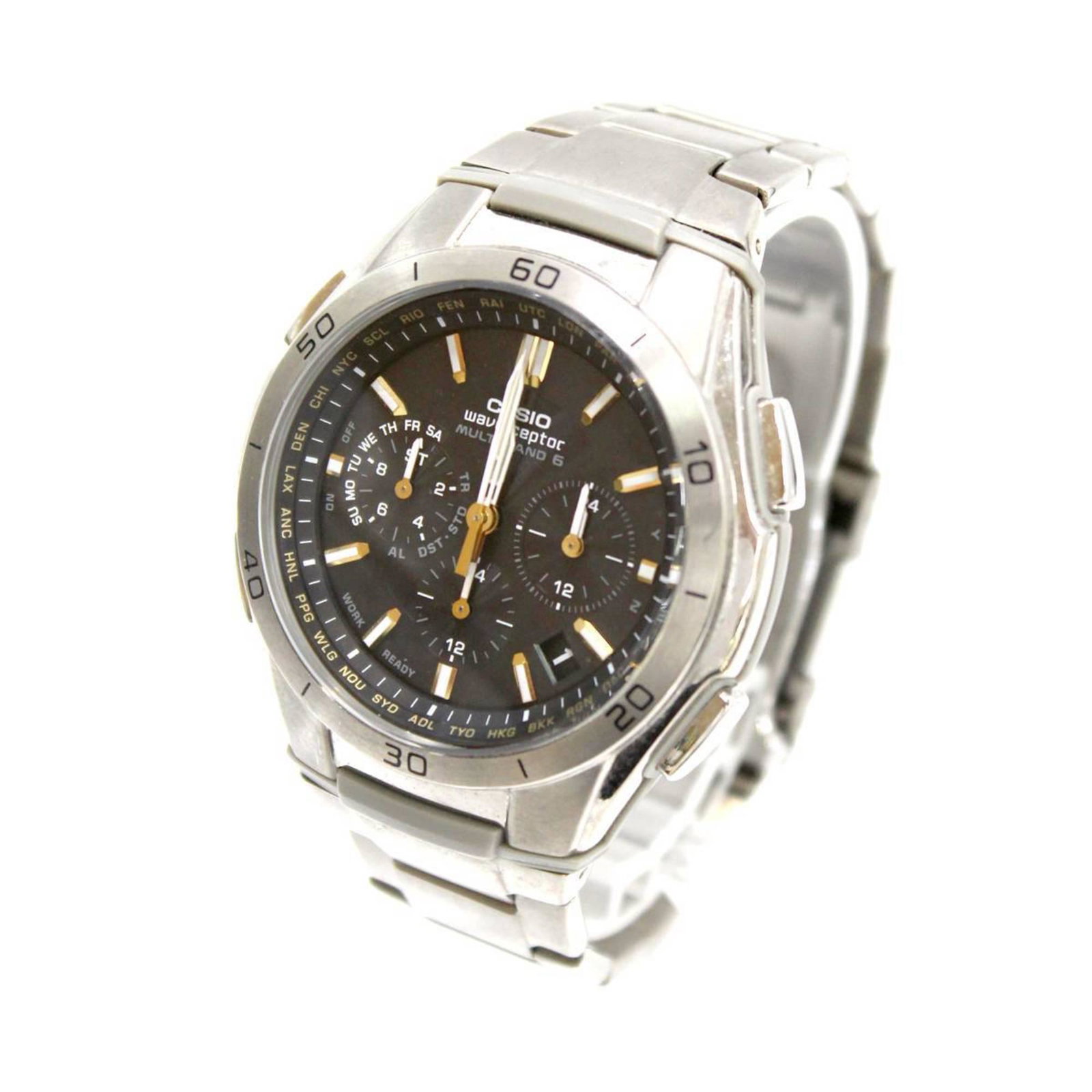 CAISO / Casio WAVE CEPTOR Wave Scepter radio wave solar watch WVQ-M410: CAISO / Casio WAVE CEPTOR Wave Scepter radio wave solar watch WVQ-M410 Brand: Casio Line: Wave Ceptor Model: WVQ-M410 Type: Wristwatch Display: Analog Material (Case): Stainless steel Material (Band):