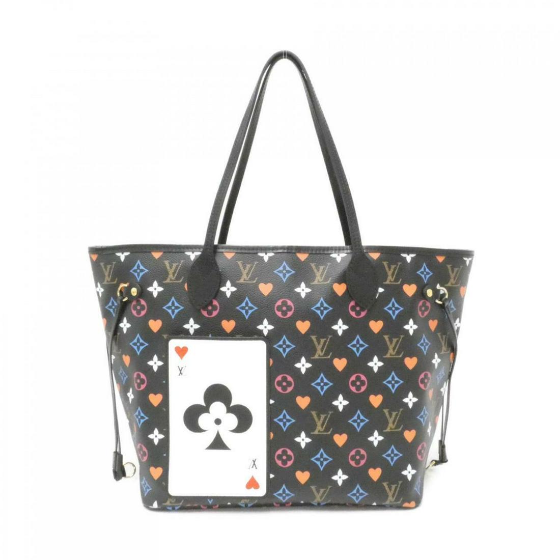 LOUIS VUITTON Game on Monogram Neverfull MM M57483 Bag: LOUIS VUITTON Game on Monogram Neverfull MM M57483 Bag Brand: LOUIS VUITTON Style: Bag Other Exterior Color: BLACK / GOLD Parts Exterior Material: Coated canvas "Gender: Ladies Size: WxHxD: 31-46cmx28