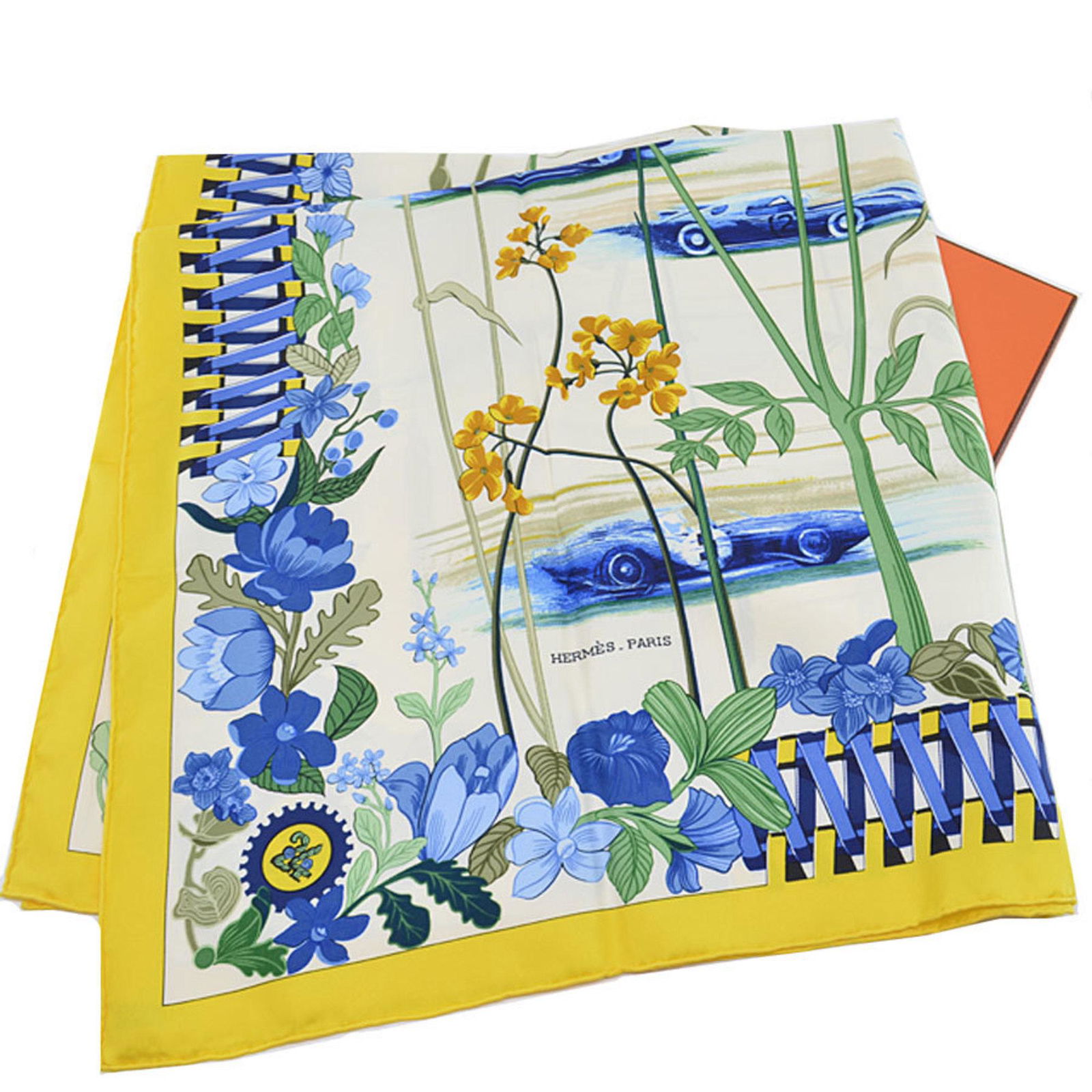 Hermes HERMES Scarf Carre 90 Car Flower Yellow x White Blue Green Multi Silk 100% Women's: Hermes HERMES Scarf Carre 90 Car Flower Yellow x White Blue Green Multi Silk 100% Women's Brand: Hermes Country of Origin: France Gender: Women Color: Blue Green Multi-color White Yellow Material: Sil
