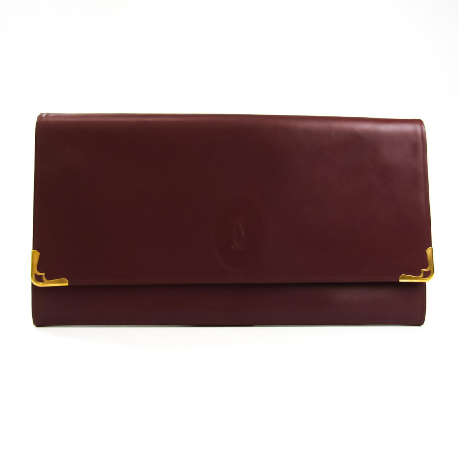 Cartier Must Women's Leather Clutch Bag Bordeaux: Cartier Must Women's Leather Clutch Bag Bordeaux Brand: Cartier Line: Must Country of Origin: Italy Type: Clutch bag Material: Leather Leather: Color: Bordeaux Gender: Women Size (HxWxD): 15.5cm x 28c