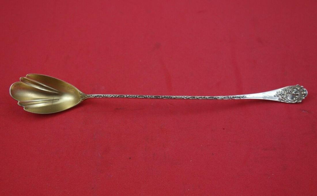 Maintenon by Shiebler Sterling Silver Olive Spoon Gold Washed Original 8 1/4": Maintenon by Shiebler Sterling Silver Olive Spoon Gold Washed Original 8 1/4" Brand: Shiebler Pattern: Maintenon Composition: Sterling Silver Type: Serving Spoon Maker: Shiebler Age: 1850-1899 Mainten