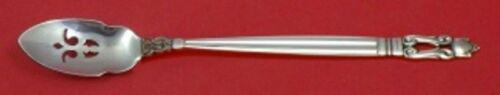 Acorn by Georg Jensen Sterling Silver Olive Spoon Pierced Long Custom 7 3/8": Acorn by Georg Jensen Sterling Silver Olive Spoon Pierced Long Custom 7 3/8" Age: Post-1940 Type: Spoon Pattern: Acorn Brand: Georg Jensen Maker: Georg Jensen Composition: Sterling Silver Acorn by geo