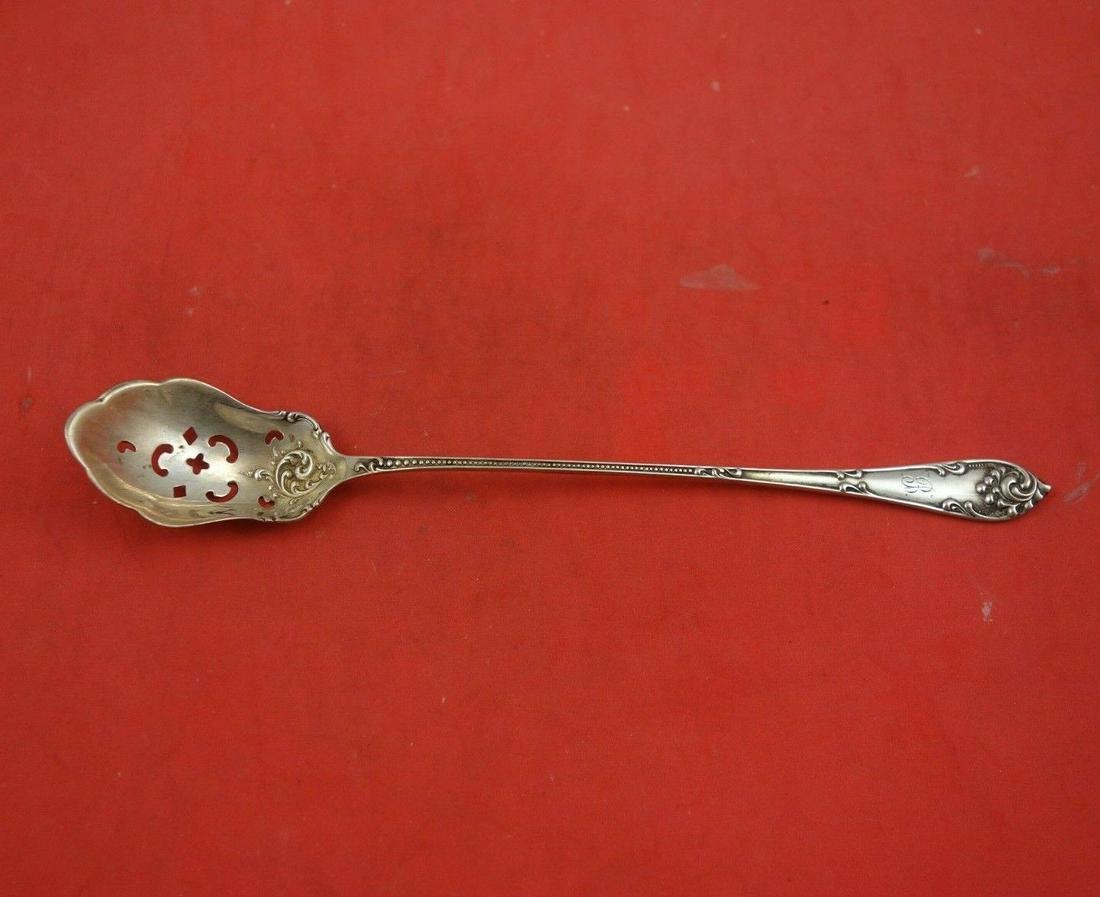 Rustic by Towle Sterling Silver Olive Spoon GW Pierced Long Original 7 1/4": Rustic by Towle Sterling Silver Olive Spoon GW Pierced Long Original 7 1/4" Maker: Towle Composition: Sterling Silver Age: 1850-1899 Brand: Towle Pattern: Rustic Type: Serving Spoon Featured Refinemen