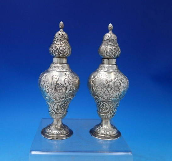 Marshall Field and Co Sterling Silver Salt Pepper Shaker Set 2pc 5120