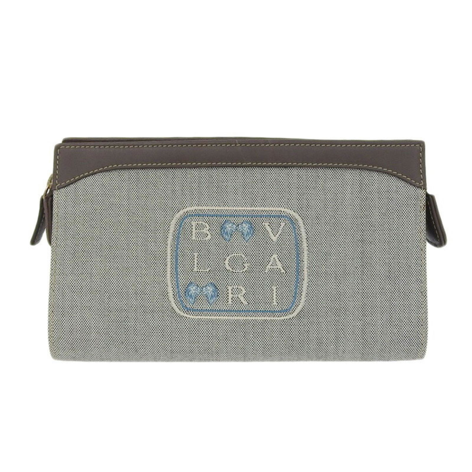 Bulgari BVLGARI Bag Ladies Pouch Lionni Canvas Leather Gray Brown: Bulgari BVLGARI Bag Ladies Pouch Lionni Canvas Leather Gray Brown Brand: Bvlgari Line: Leoni Country of Origin: Italy Material: Leather Canvas Leather: Canvas: Color: Brown Gray Gender: Women Size (Hx