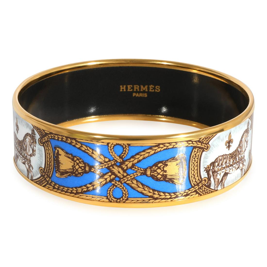 Hermes Plated Cobalt Blue Enamel Grand Apparat Wide Bracelet: Hermes Plated Cobalt Blue Enamel Grand Apparat Wide Bracelet Item Length: 7.5 in Original Box?: No Original Papers?: No Gross Weight (Grams): 34.91 Product Line: Enamel Type: Bracelet Style: Bracelet