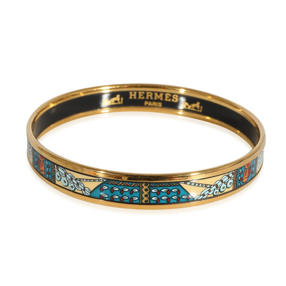 Hermes Plated Enamel Narrow Bracelet Teal & Baby Blue Colorways: Hermes Plated Enamel Narrow Bracelet Teal & Baby Blue Colorways Item Length: 7.5 in Original Box?: Yes Original Papers?: No Gross Weight (Grams): 18.09 Product Line: Enamel Type: Bracelet Includes: Bo